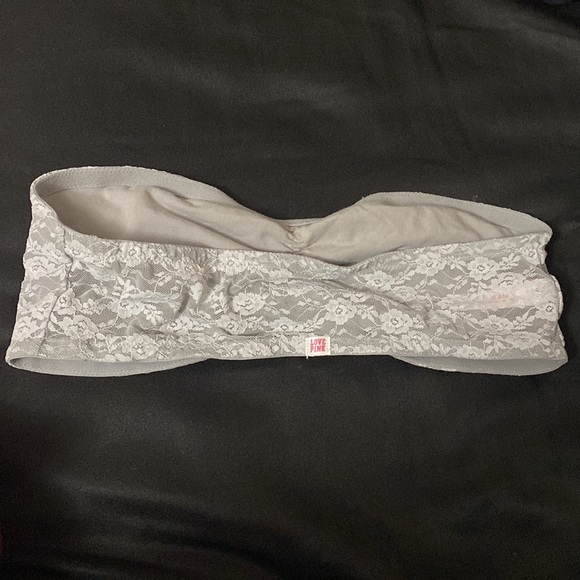 PINK Lace Bandeau - Gray Lace - Large - Picture 3 of 8